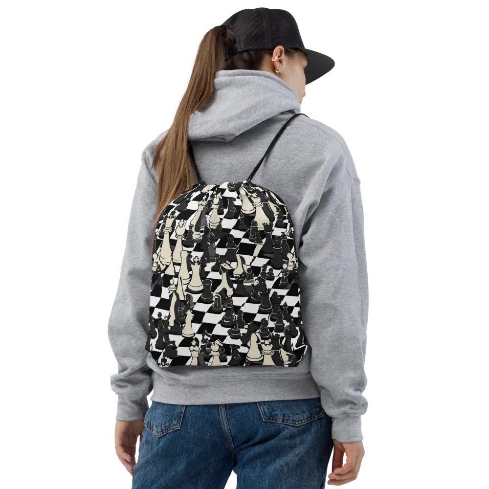 Ivory Gambit on Drawstring Bag — Front