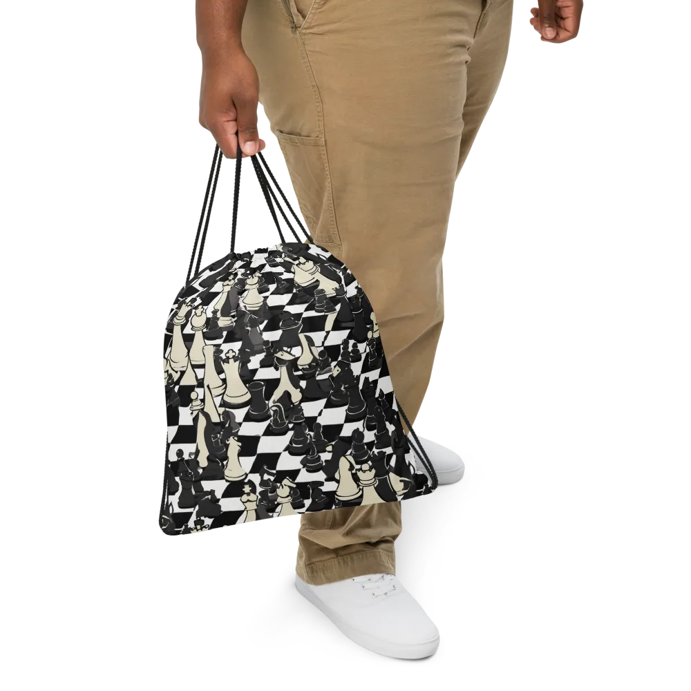 Ivory Gambit on Drawstring Bag — Front