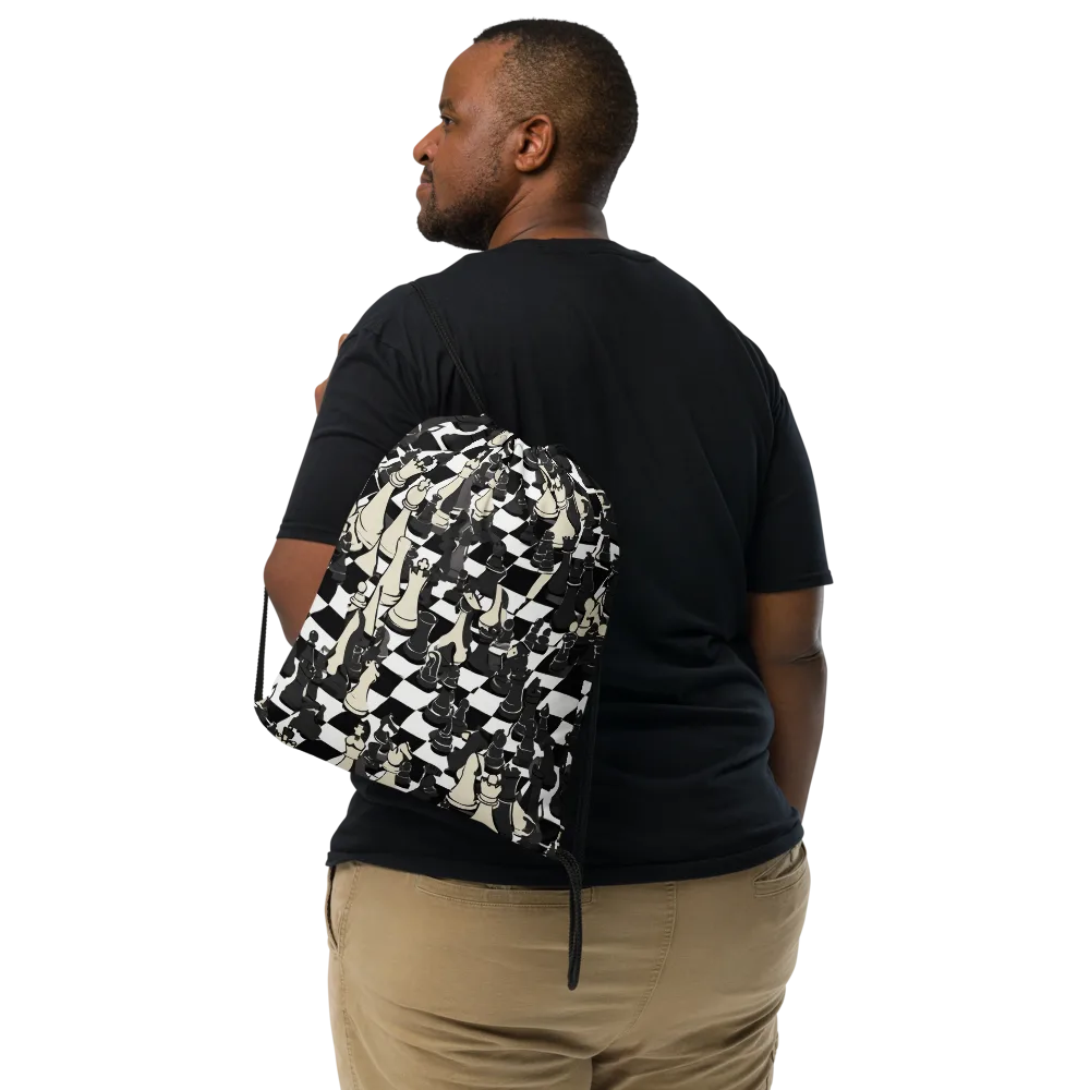 Ivory Gambit on Drawstring Bag — Front