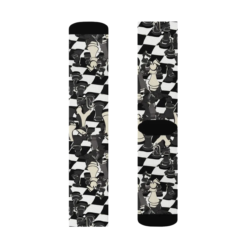Ivory Gambit on Socks — Left Sock