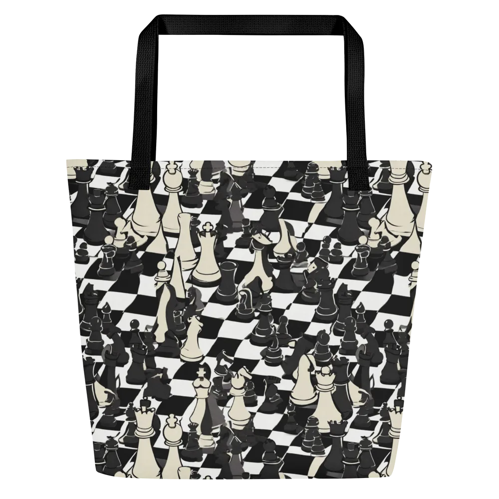 Ivory Gambit on Large Tote Bag W/ Pocket — Front