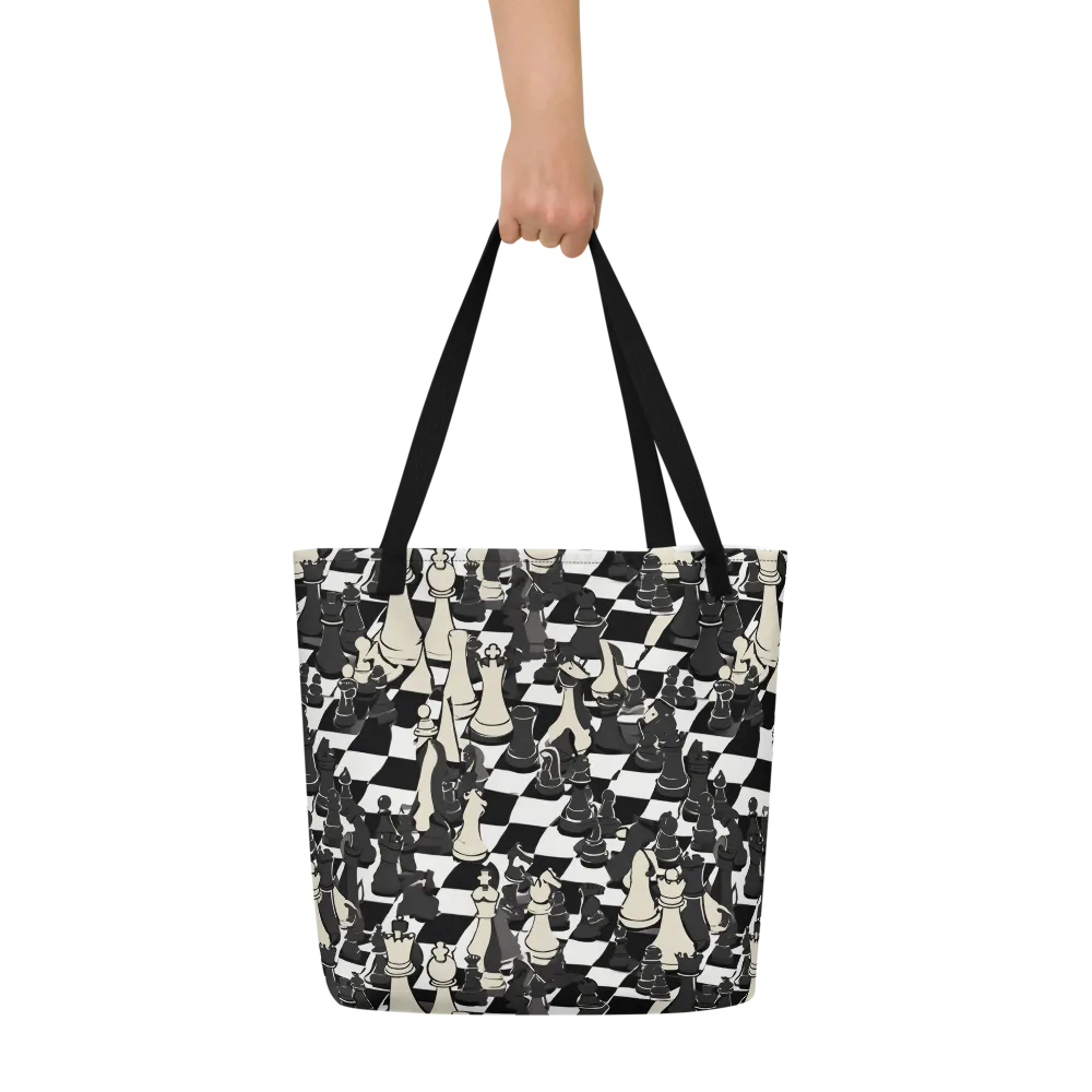 Ivory Gambit on Large Tote Bag W/ Pocket — Front