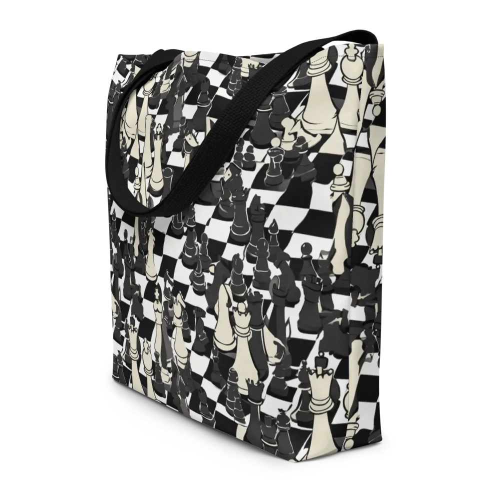 Ivory Gambit on Large Tote Bag W/ Pocket — Front