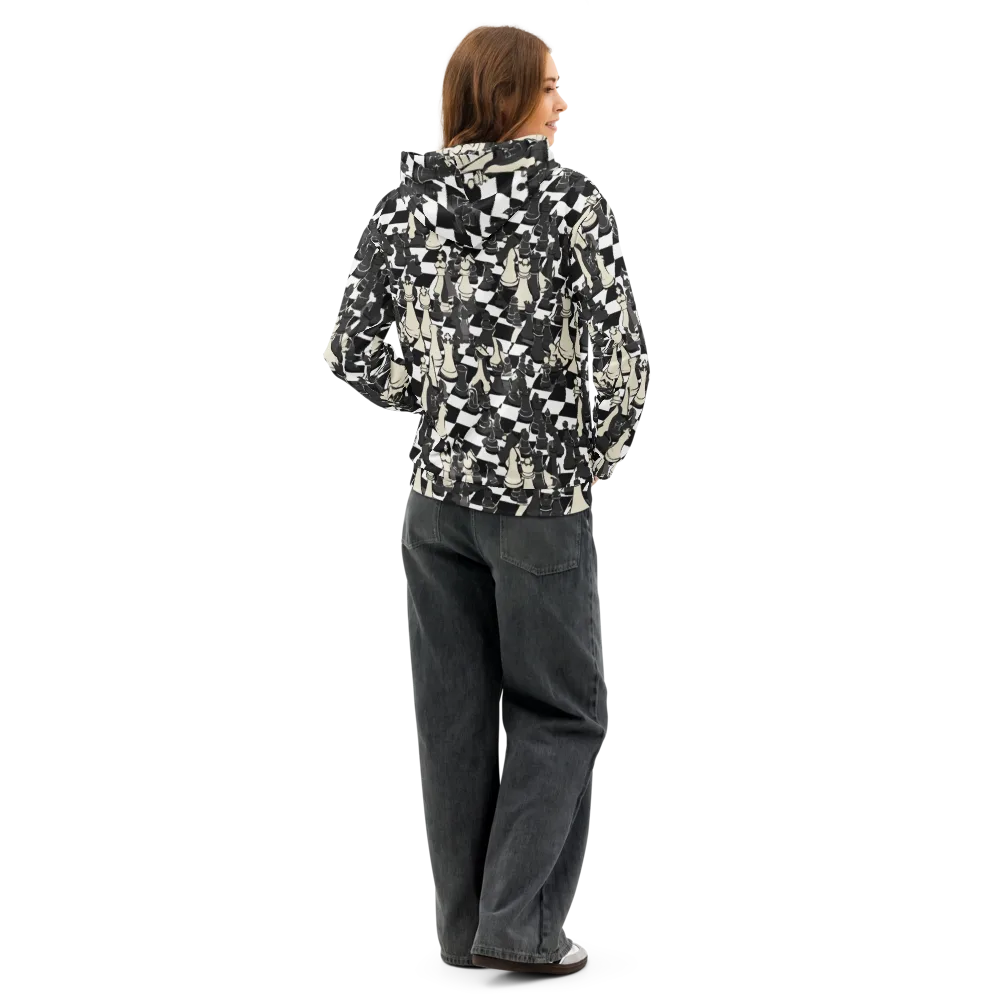 Ivory Gambit on Cotton Hoodie — Back