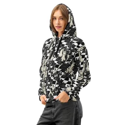 Ivory Gambit on a Cotton Hoodie
