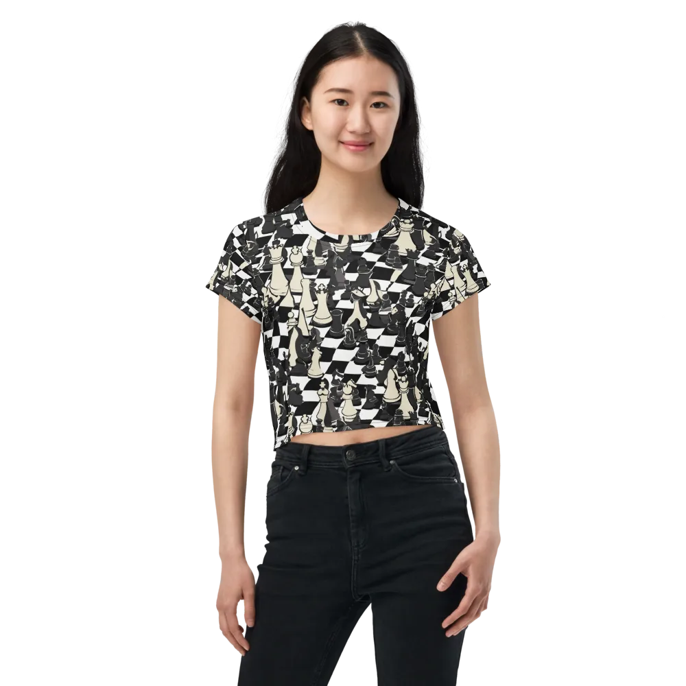 Ivory Gambit on Crop Tee — Front