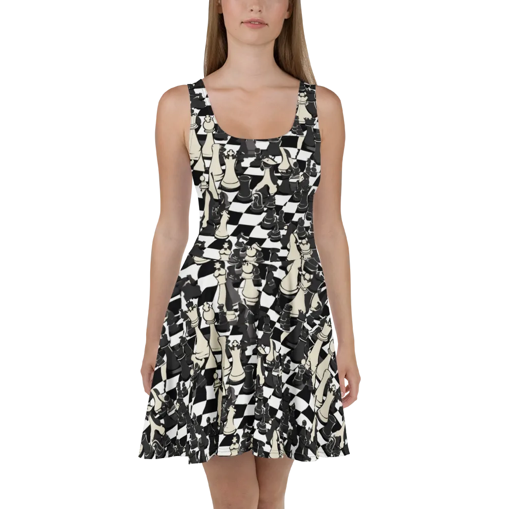 Ivory Gambit on Skater Dress — Front