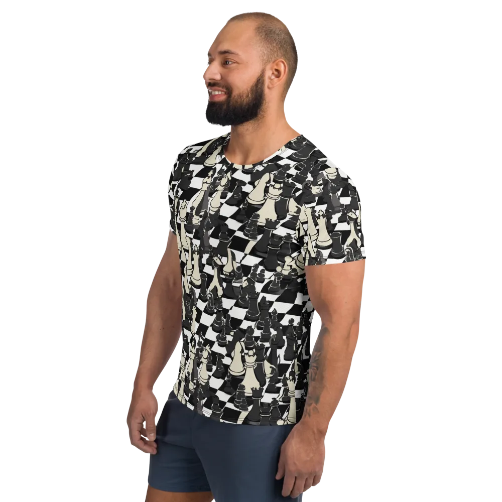 Ivory Gambit on Men's Athletic T-Shirt — Left