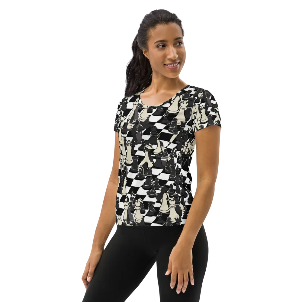 Ivory Gambit on Women's Athletic T-Shirt — Left