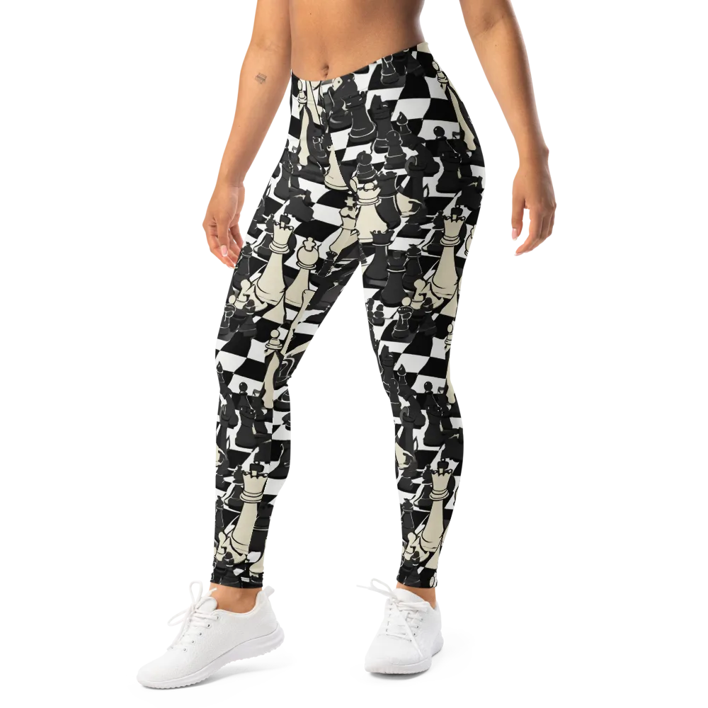 Ivory Gambit on Leggings — Left Front