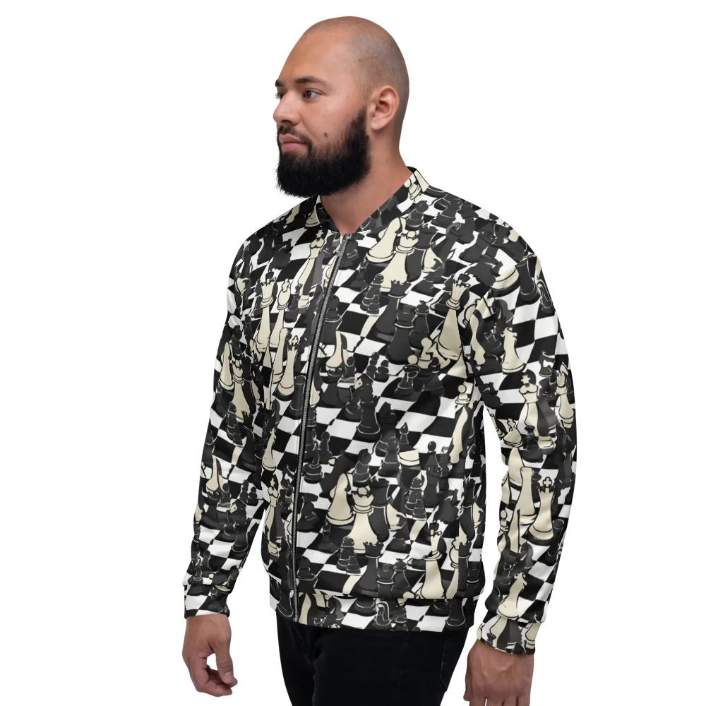 Ivory Gambit on Bomber Jacket — Left