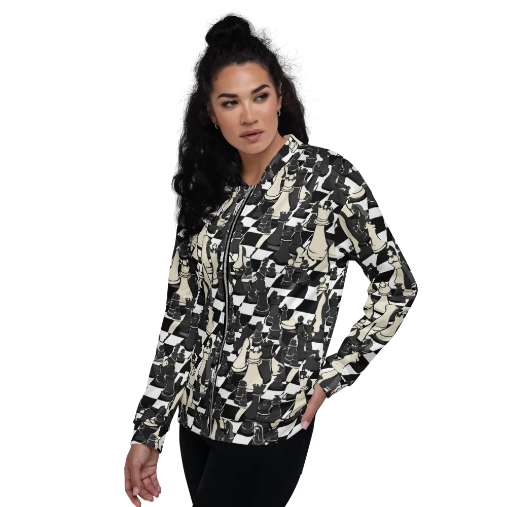 Ivory Gambit on Bomber Jacket — Left