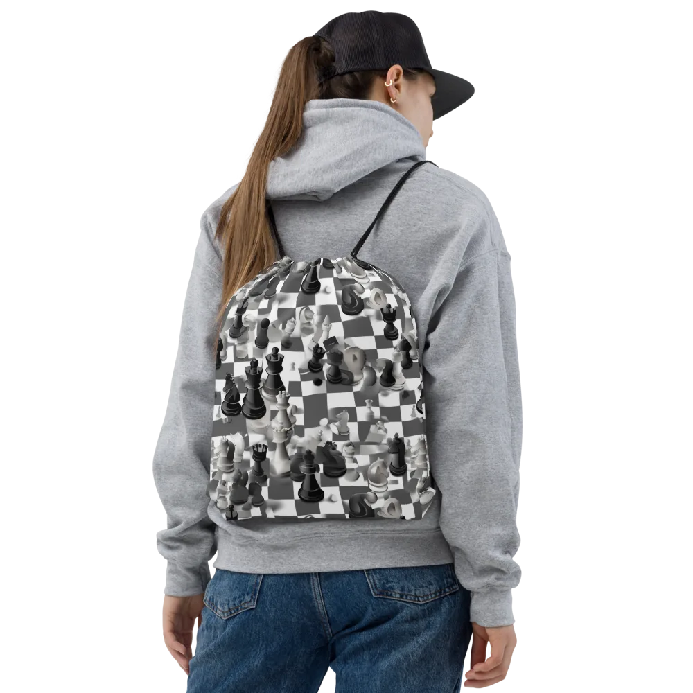 The Grand Gambit on Drawstring Bag — Front