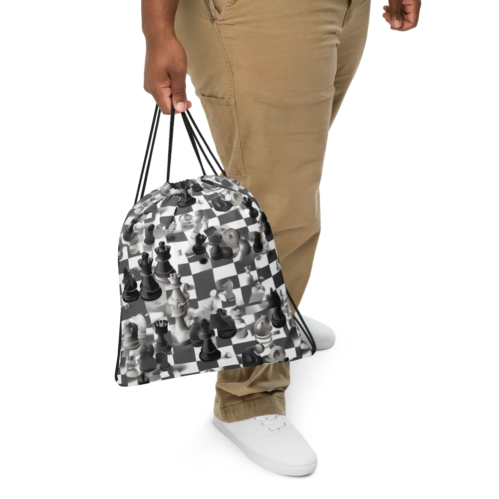 The Grand Gambit on Drawstring Bag — Front