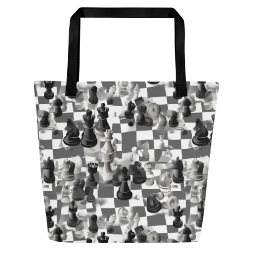 The Grand Gambit on a Large Tote Bag W/ Pocket