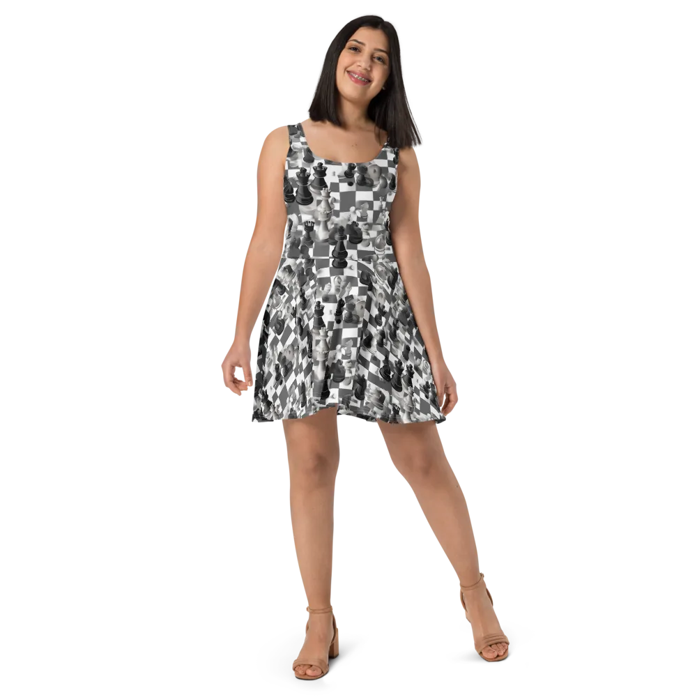 The Grand Gambit on Skater Dress — Front