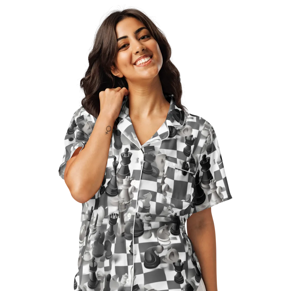The Grand Gambit on Women's Short Sleeve Pajama Top — Front