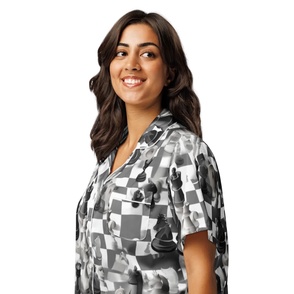 The Grand Gambit on Women's Short Sleeve Pajama Top — Left Front