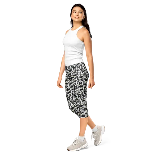 Midnight Checkmate on a Capri Leggings