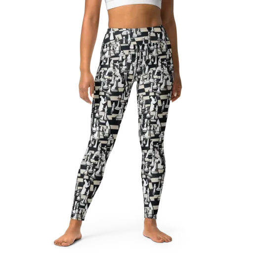 Midnight Checkmate on a Yoga Leggings
