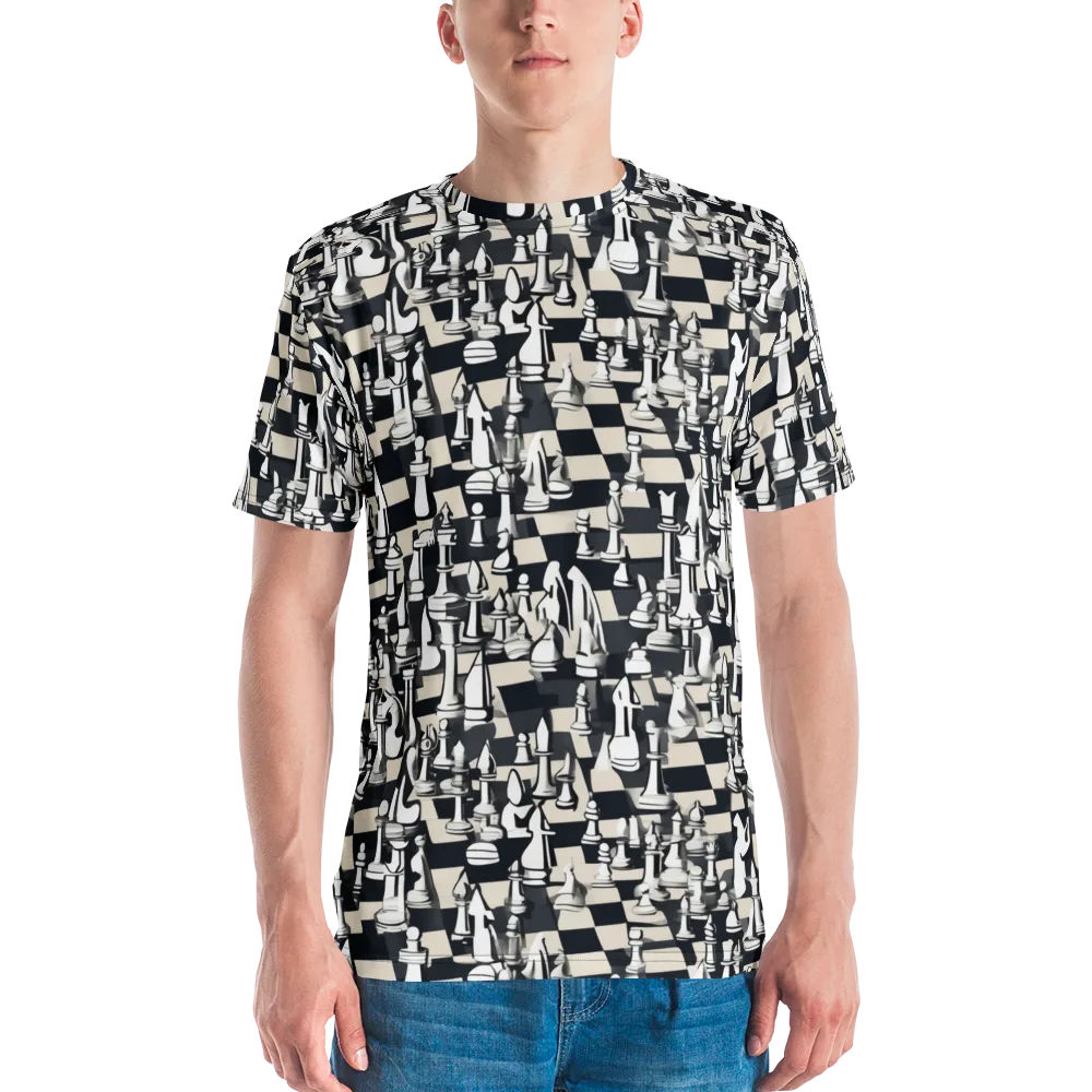 Midnight Checkmate on Men's Crew Neck T-Shirt — Front