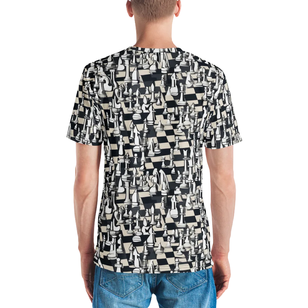 Midnight Checkmate on Men's Crew Neck T-Shirt — Back
