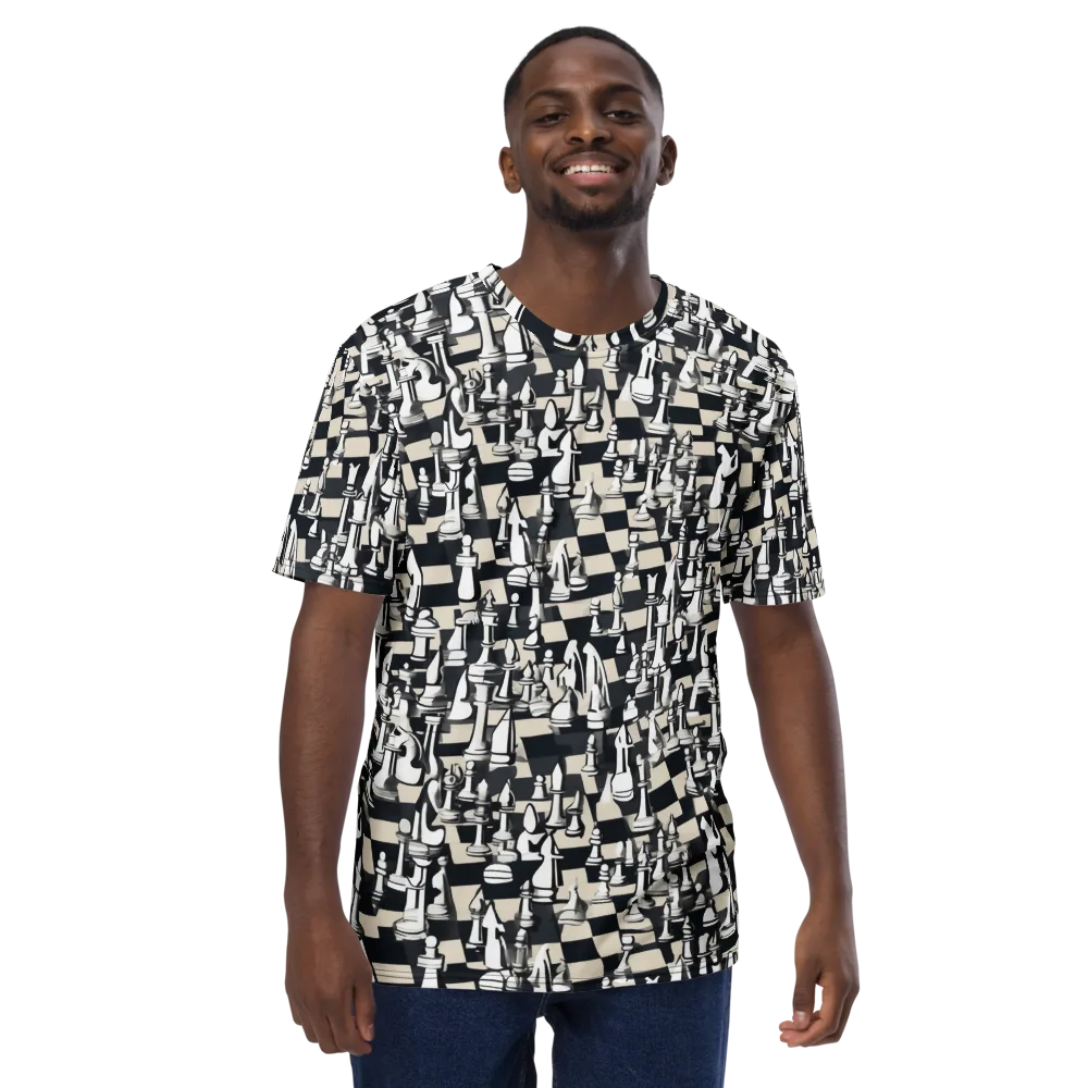 Midnight Checkmate on Men's Crew Neck T-Shirt — Front