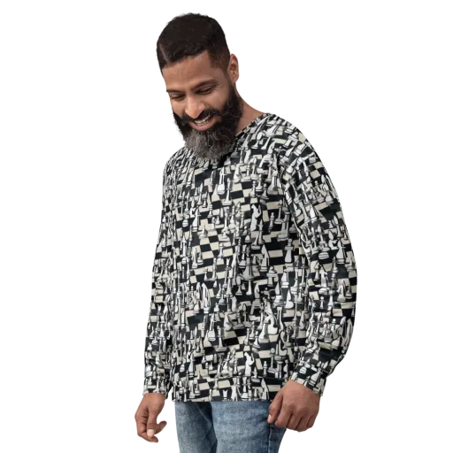 Midnight Checkmate on a Sweatshirt
