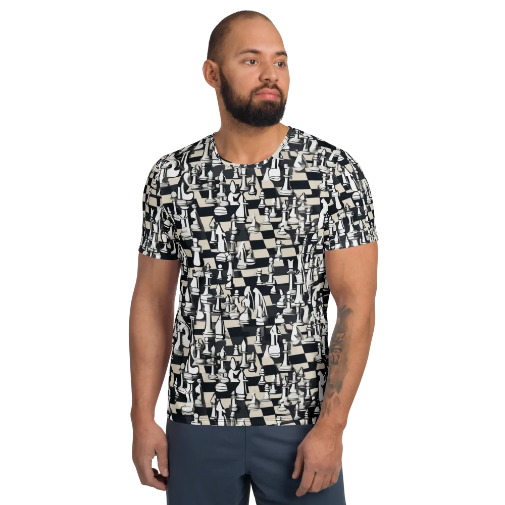 Midnight Checkmate on Men's Athletic T-Shirt — Front