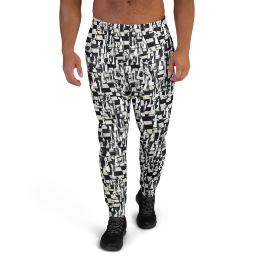 Midnight Checkmate on a Men's Joggers