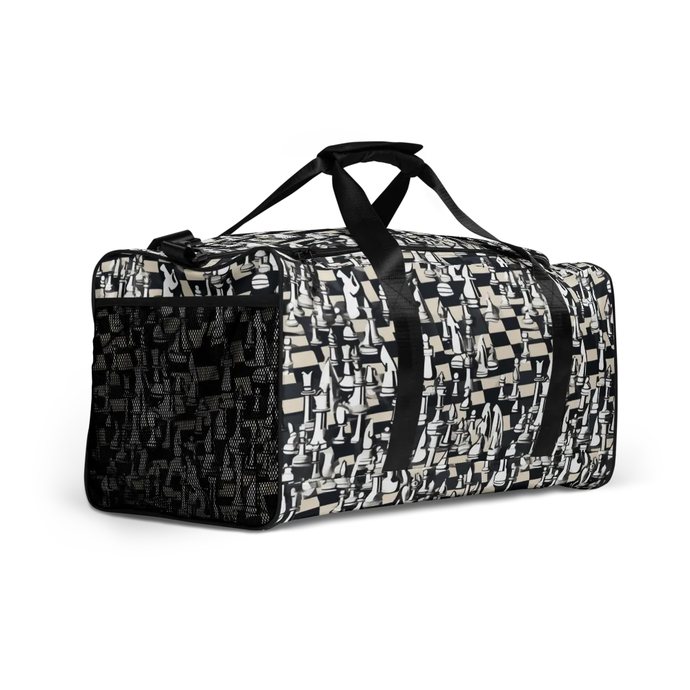 Midnight Checkmate on Duffle Bag — Right Front