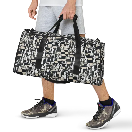Midnight Checkmate on a Duffle Bag