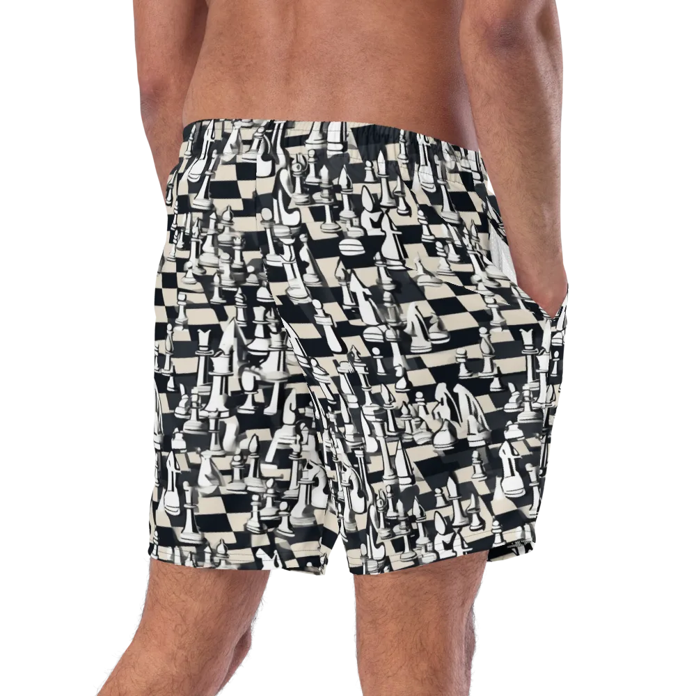 Midnight Checkmate on Swim Trunks — Right Back