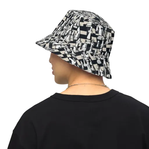 Midnight Checkmate on a Reversible Bucket Hat