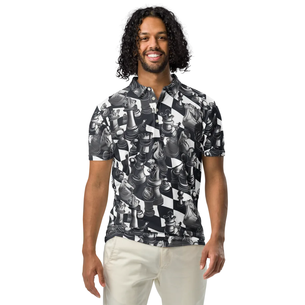 Midnight Gambit on Men's Slim Fit Polo Shirt — Front