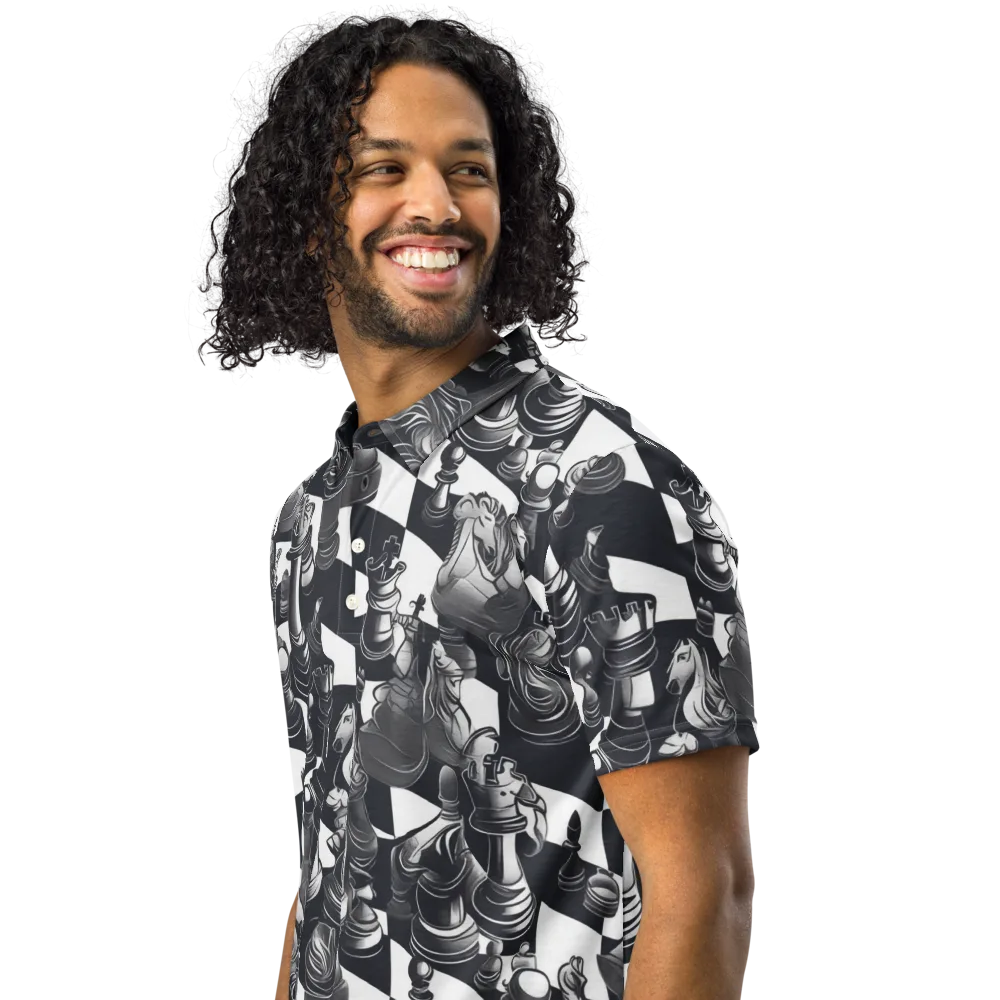 Midnight Gambit on Men's Slim Fit Polo Shirt — Left Front