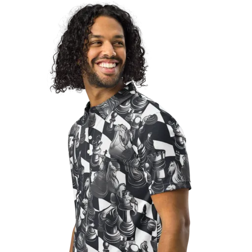 Midnight Gambit on a Men's Slim Fit Polo Shirt