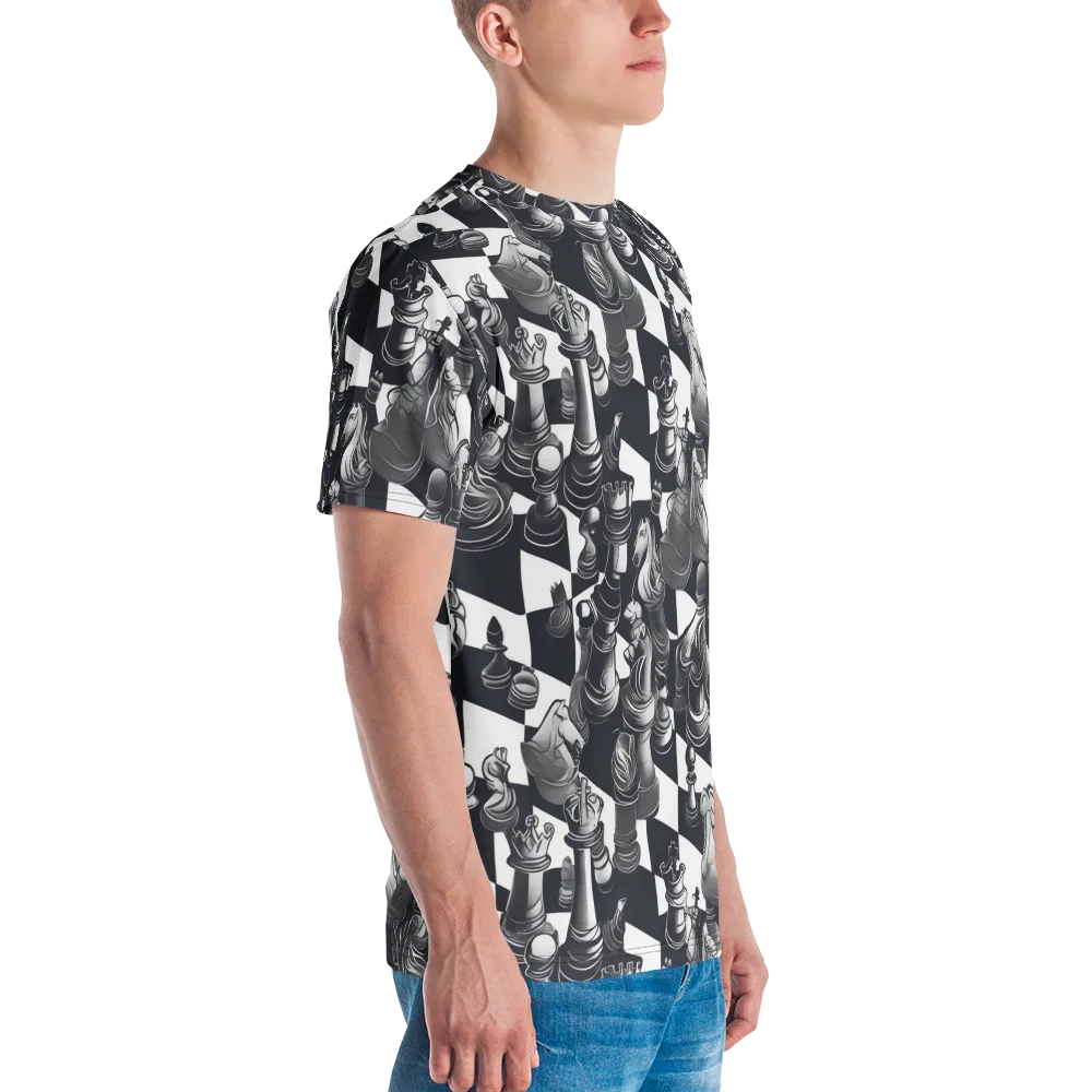 Midnight Gambit on Men's Crew Neck T-Shirt — Right