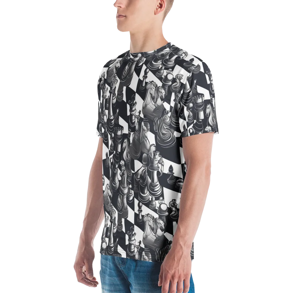 Midnight Gambit on Men's Crew Neck T-Shirt — Left