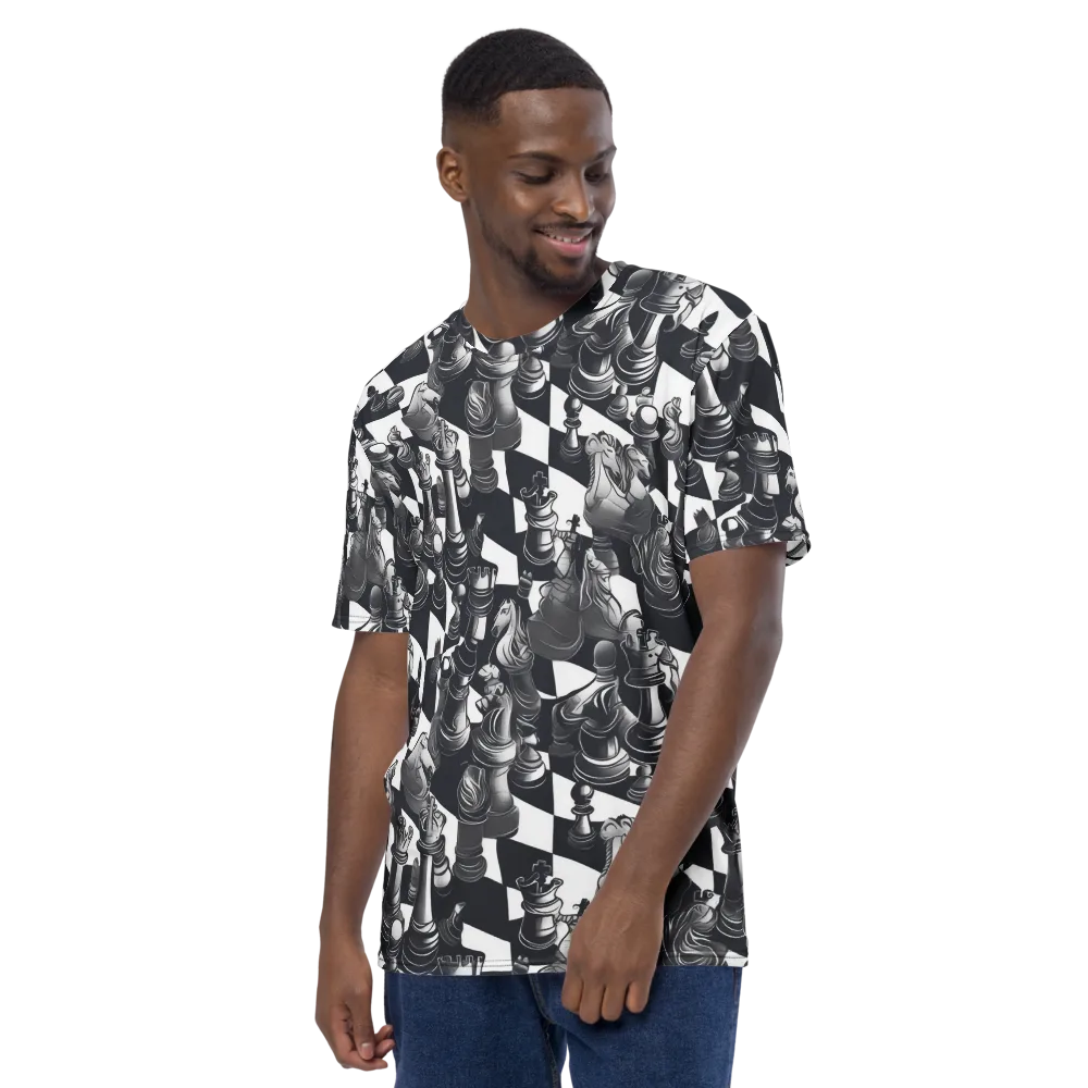 Midnight Gambit on Men's Crew Neck T-Shirt — Left