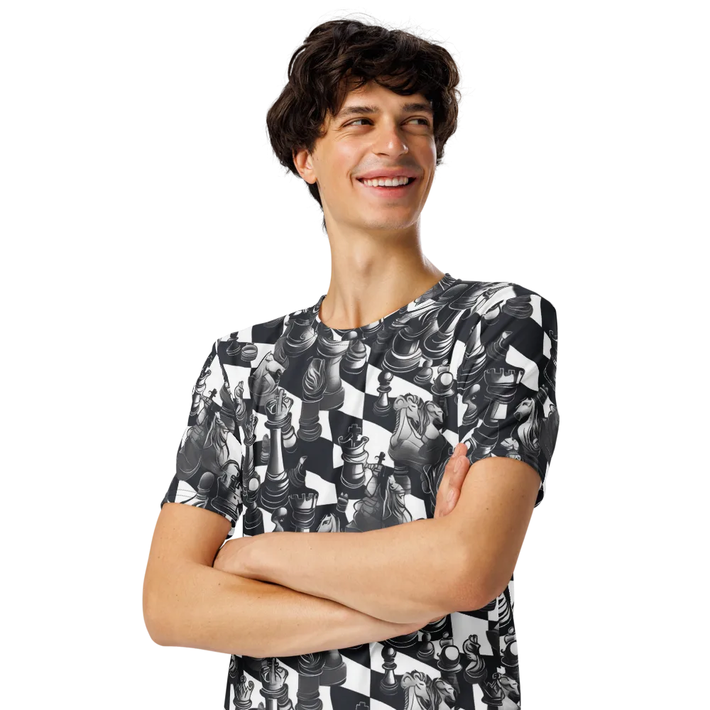 Midnight Gambit on Men's Crew Neck T-Shirt — Left Front