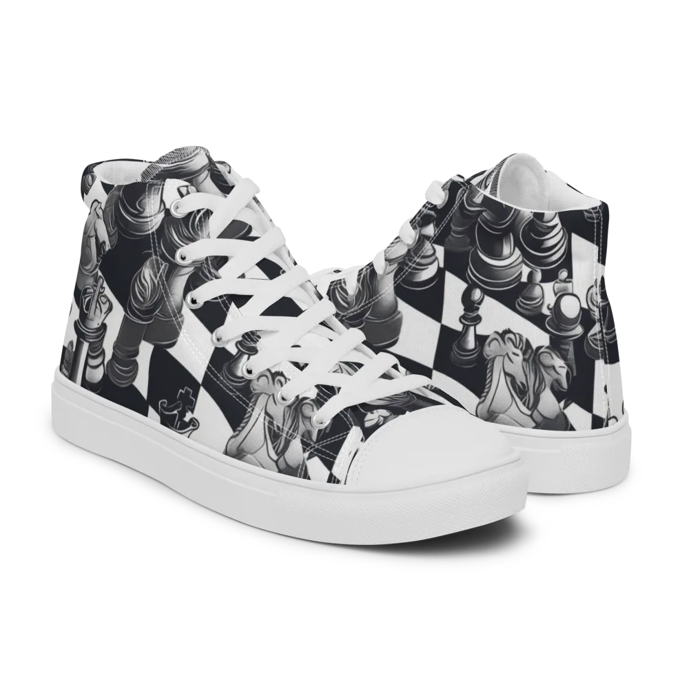 Midnight Gambit on Men's High Top Canvas Shoes — Right