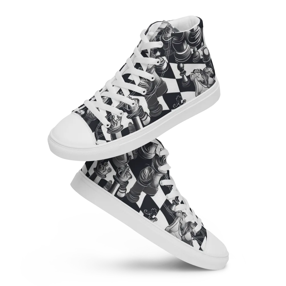 Midnight Gambit on Men's High Top Canvas Shoes — Front