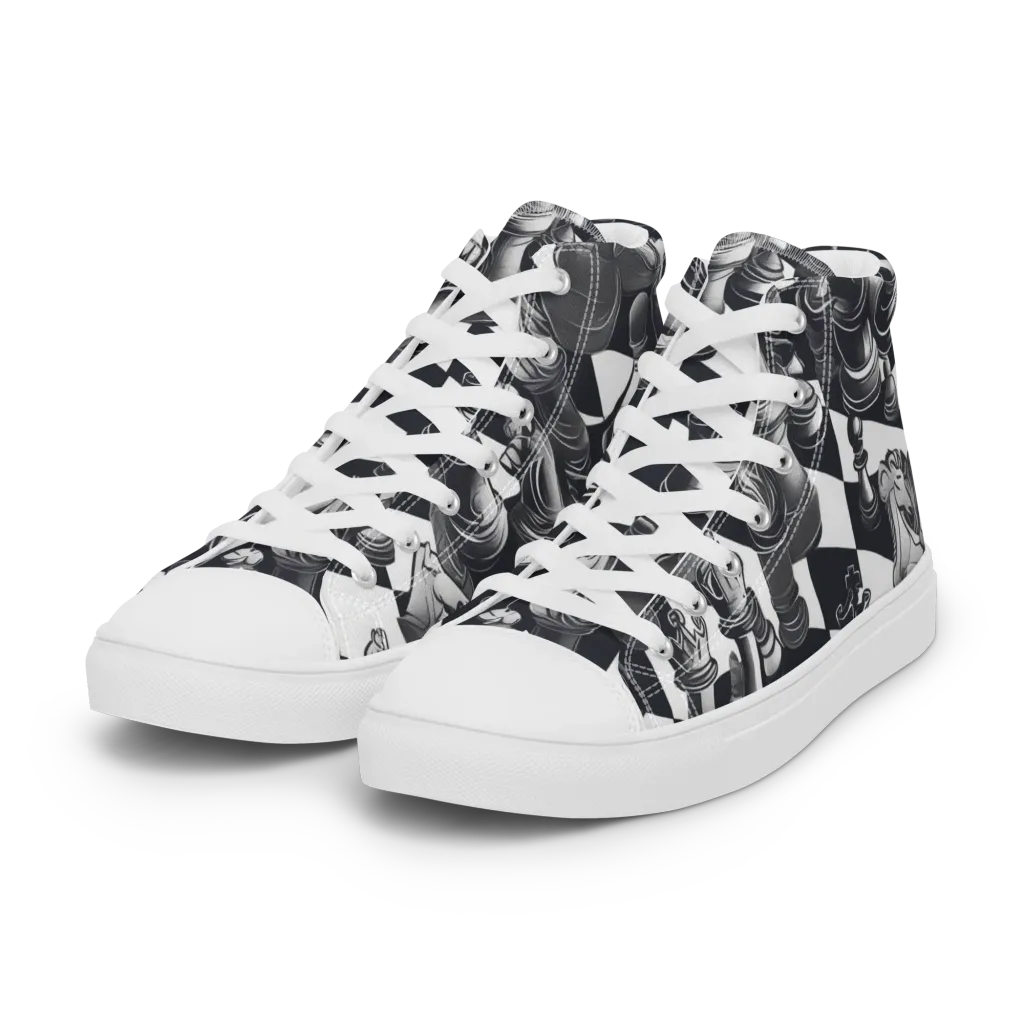 Midnight Gambit on Women's High Top Canvas Shoes — Left Front