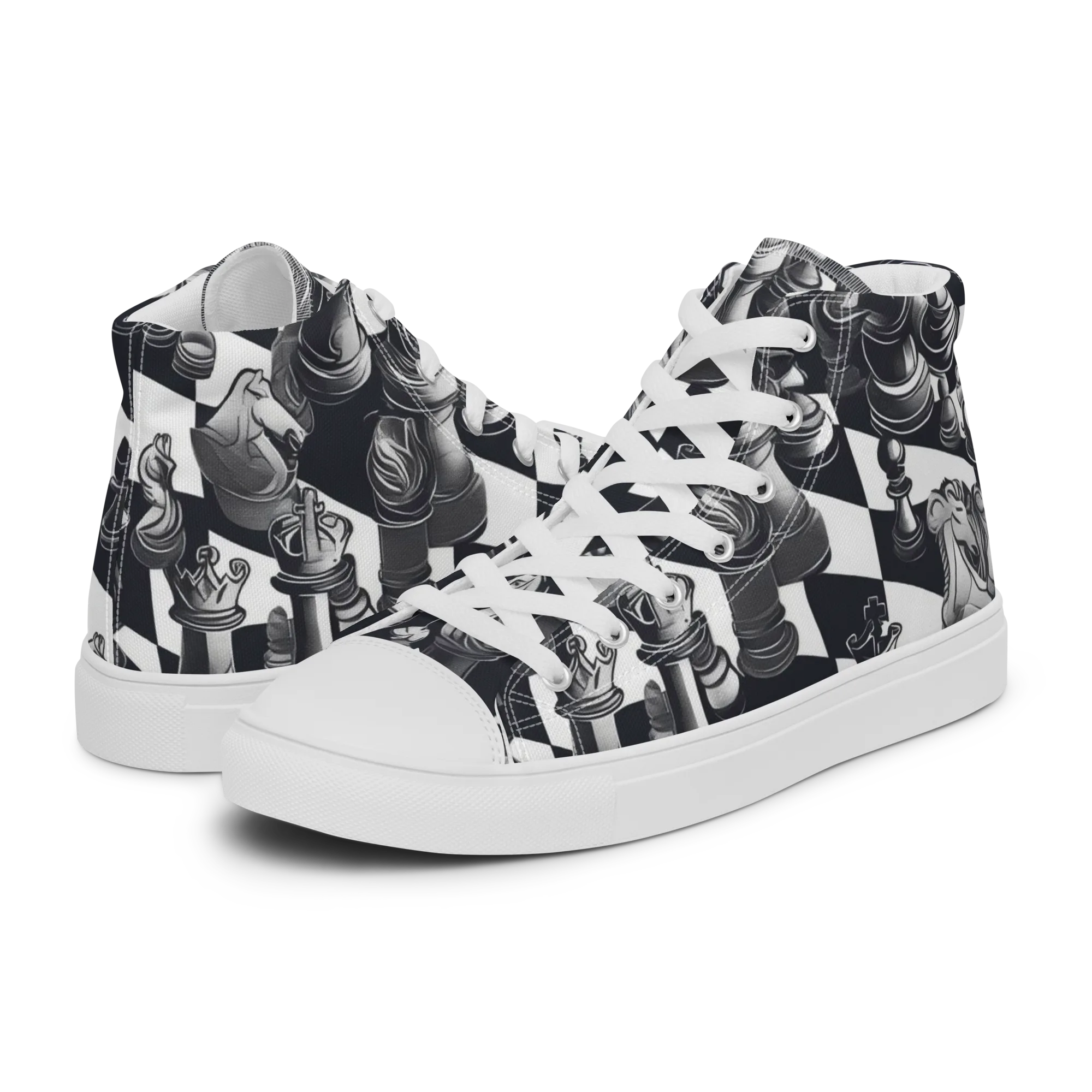 Midnight Gambit on Women's High Top Canvas Shoes — Left