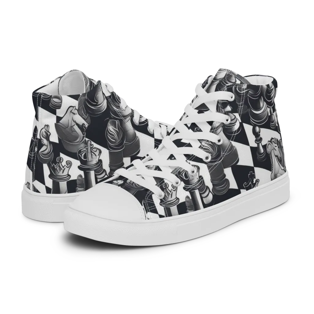 Midnight Gambit on Women's High Top Canvas Shoes — Left