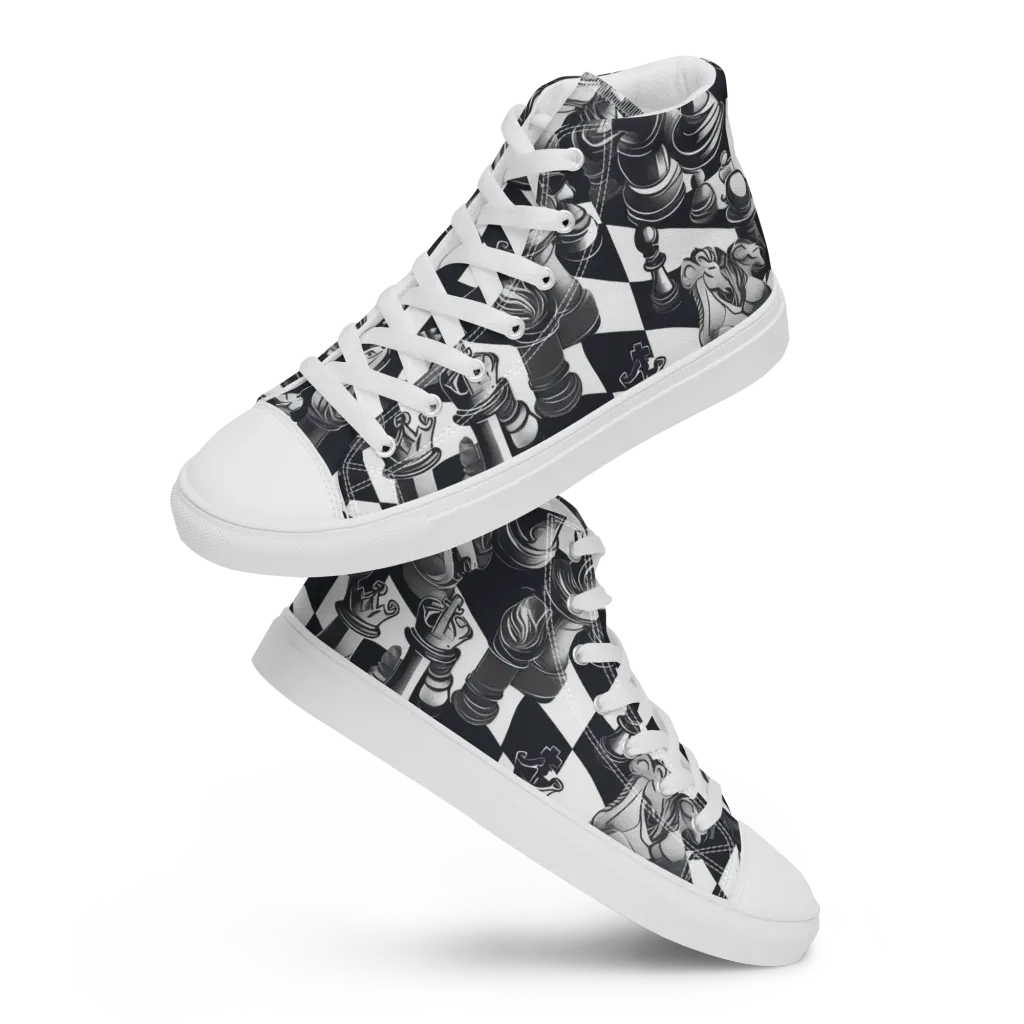 Midnight Gambit on Women's High Top Canvas Shoes — Front