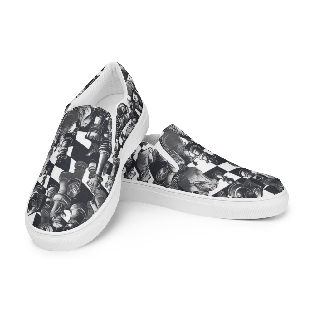 Midnight Gambit on Men's Slip-On Canvas Shoes — Left Front