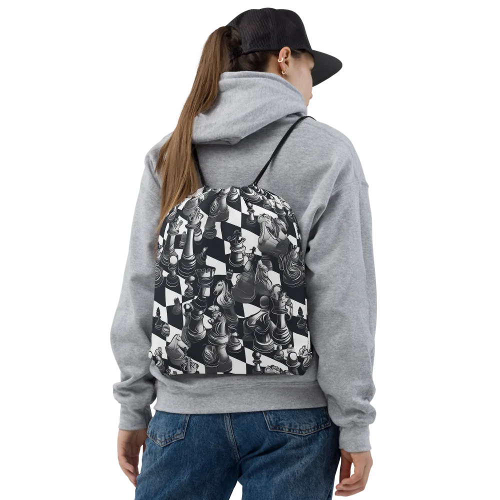 Midnight Gambit on Drawstring Bag — Front
