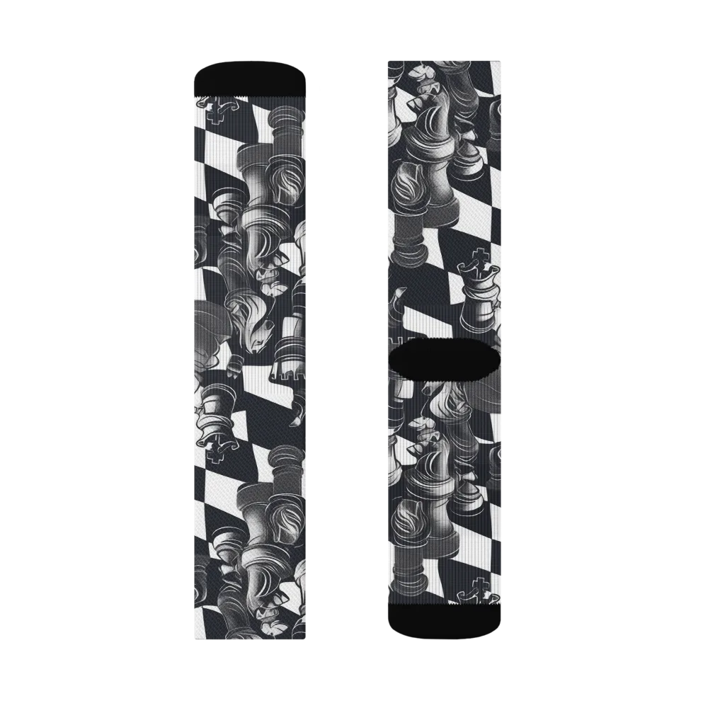 Midnight Gambit on Socks — Left Sock